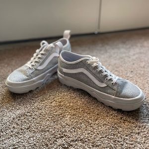 Silver Glittter Vans